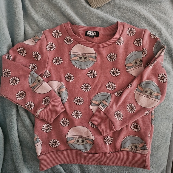 Star Wars Other - Star Wars Pink Grogu Sweatshirt with Floral Design